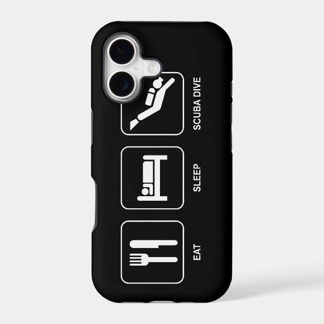 Eat Sleep Scuba Dive Iphone Case (Back)