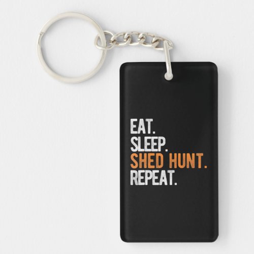 Eat Sleep Shed Hunt  Repeat Funny Deer Antler Keychain