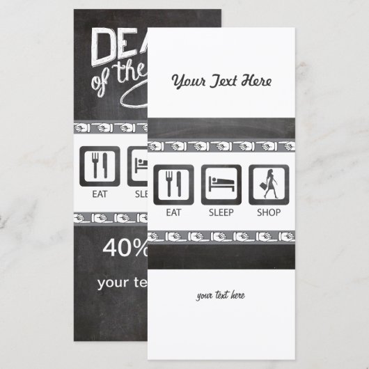 Eat Sleep Shop Chalkboard (Front/Back)