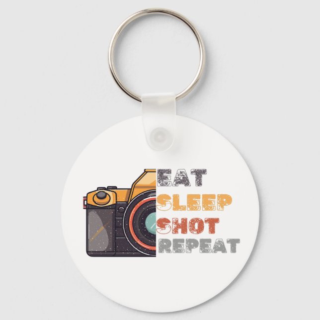 Eat sleep shot repeat vintage  keychain (Front)