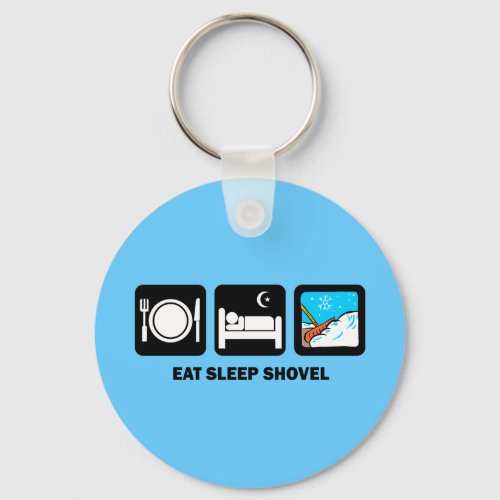 eat sleep shovel keychain