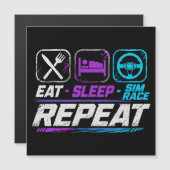 Eat sleep sim race repeat for sim racing fans (Front/Back)