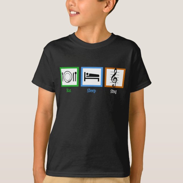 Eat Sleep Sing Cute Choir Kids T-Shirt (Front)