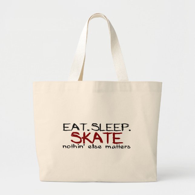 Eat Sleep Skate Large Tote Bag (Front)