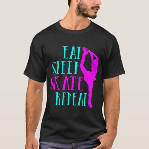 Eat Sleep Skate Repeat Funny Gift for Ice Skating T_Shirt