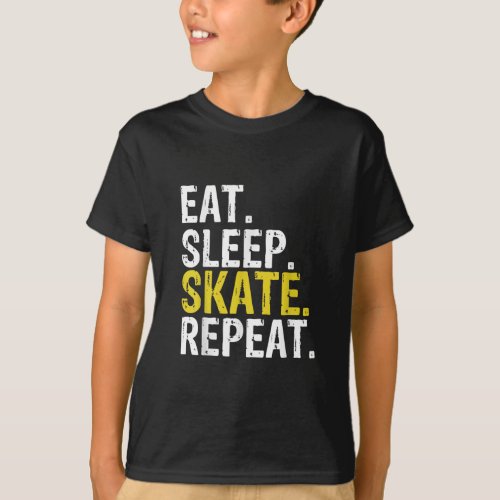 eat sleep skate repeat gift ice skating T_Shirt