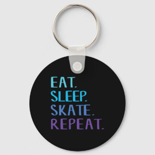 Eat Sleep Skate Repeat - Ice Or Roller Skating Tee Keychain