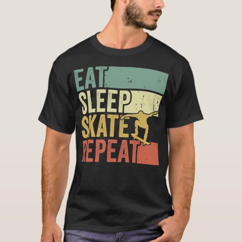 Eat Sleep Skate Repeat Skateboard T_Shirt