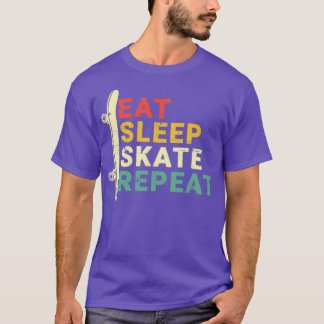 Eat Sleep Skate Repeat Vintage Retro Skateboard Sk T-Shirt