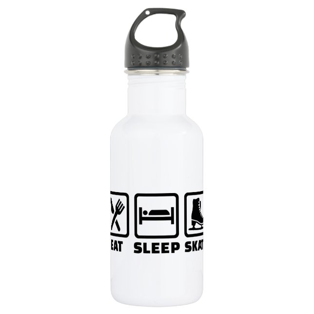 Eat Sleep Skate skating Water Bottle (Front)
