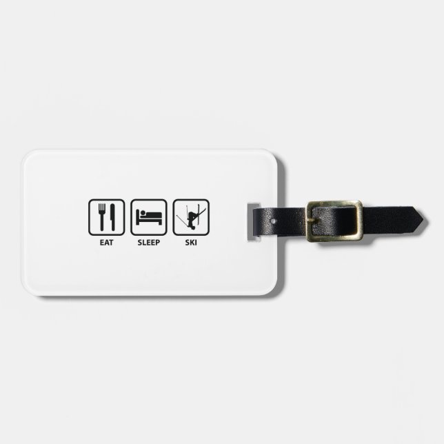 Eat Sleep Ski Luggage Tag (Front Horizontal)