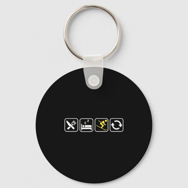 Eat Sleep Ski Repeat _ Skiing Lovers _ Skiers _ Wi Keychain (Front)