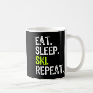 Eat Sleep Ski Repeat Skiing Skier Lover Funny Coffee Mug