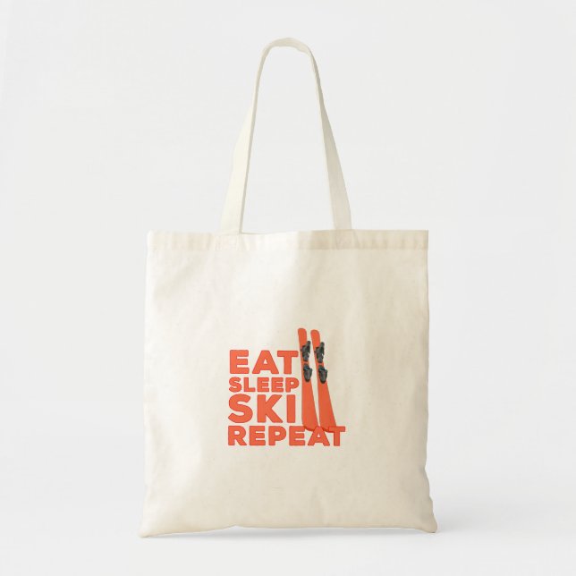 Eat Sleep Ski Repeat Tote Bag (Front)