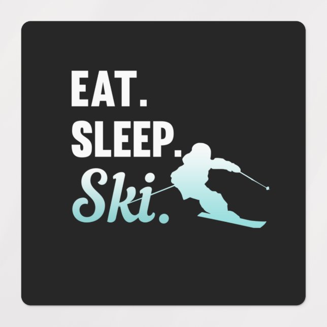 Eat Sleep Ski Skiing Skier Snowboard Winter Sports Labels (Design 1)