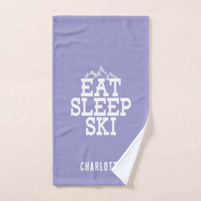Eat Sleep Ski Winter Sports Novelty Hand Towel (Hand Towel)