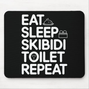 Eat Sleep Skibidi Toilet Repeat Funny Meme Vintage Mouse Pad