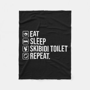 Eat Sleep Skibidi Toilet Repeat Funny Skibidi Toil Fleece Blanket