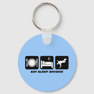 eat sleep skydiving keychain