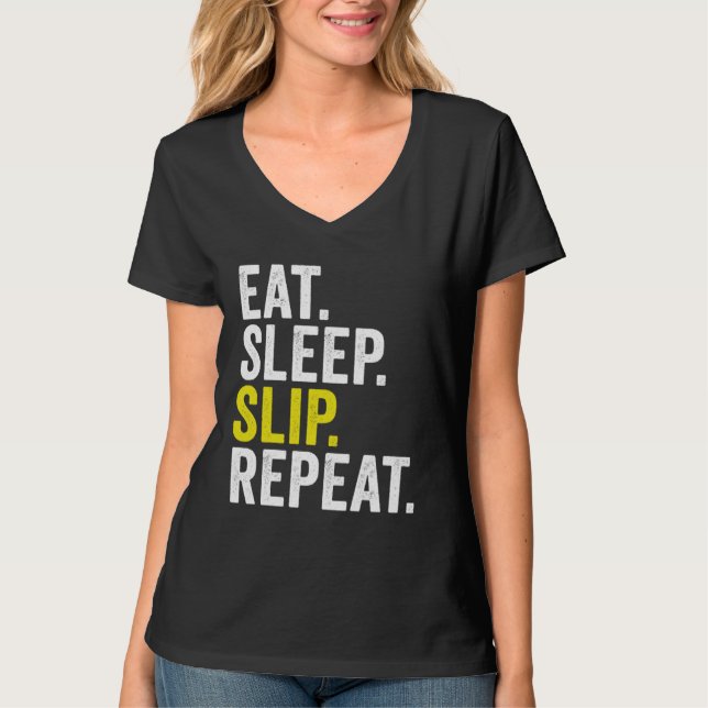 Eat Sleep Slip Repeat Cricket T-Shirt (Front)