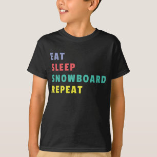 Eat Sleep Snowboard Repeat Colorful Kids T-Shirt