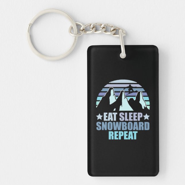 Eat Sleep Snowboard Repeat Keychain (Front)