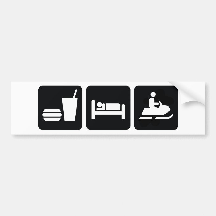 Eat Sleep Snowmobile Bumper Stickers