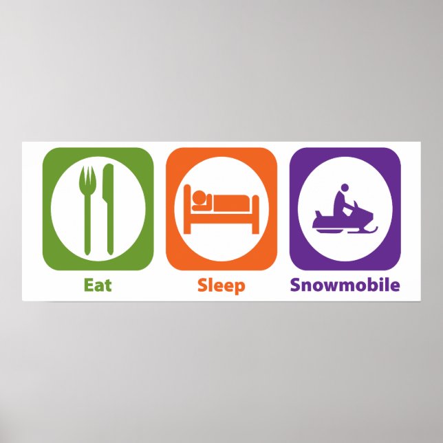 Eat Sleep Snowmobile Poster (Front)