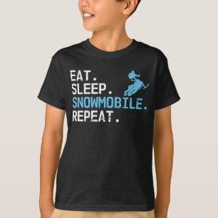 Eat Sleep Snowmobile Repeat Motor Sledding Driving T-Shirt