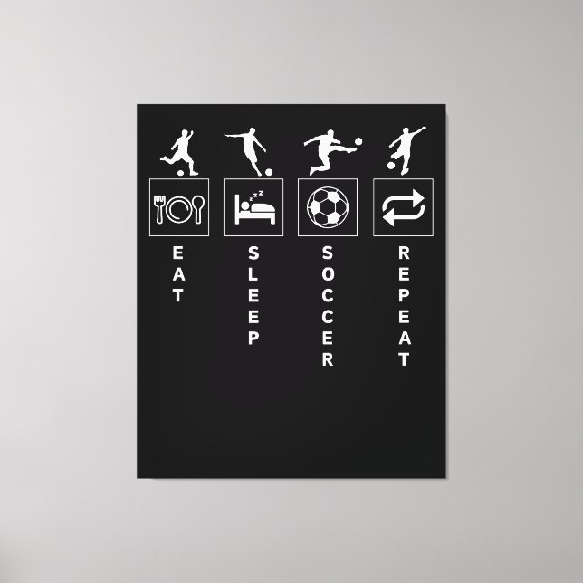Eat Sleep Soccer Repeat Canvas Print (Front)