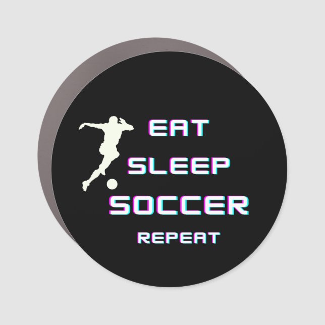 "Eat, Sleep, Soccer, Repeat" Car Magnet (Front)