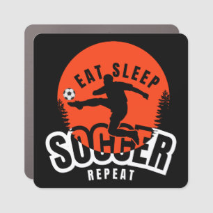 eat sleep soccer repeat car magnet