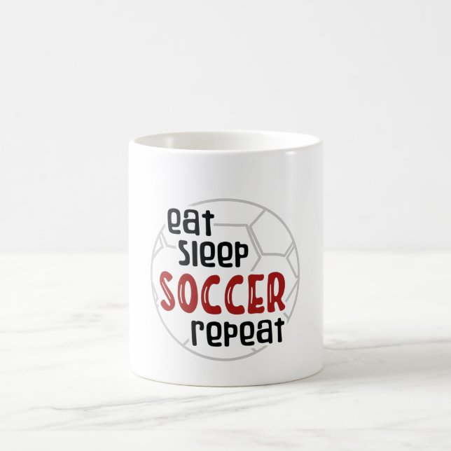 Eat sleep soccer repeat coffee mug (Center)