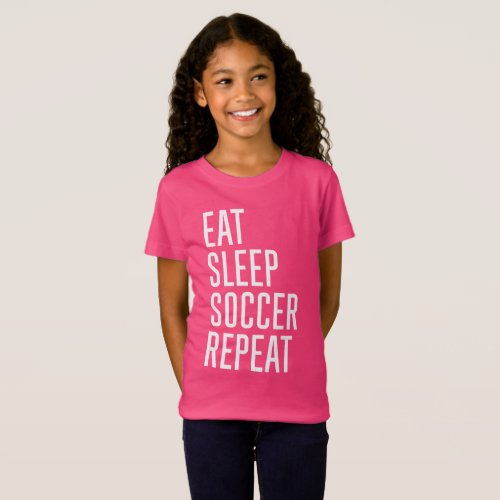 eat sleep soccer repeat Cool soccer Player T_Shirt