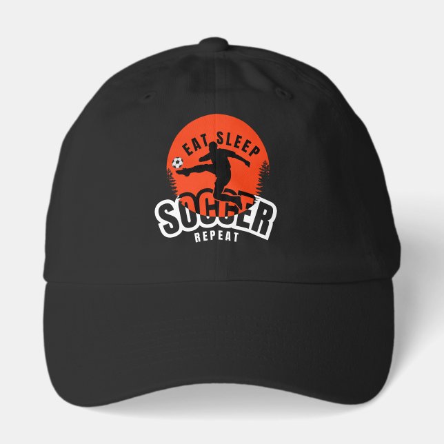 eat sleep soccer repeat  hat (Front)