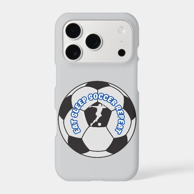 eat sleep soccer repeat  iphone case (Back)