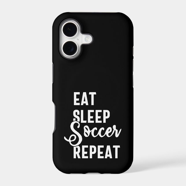 eat sleep soccer repeat iphone case (Back)