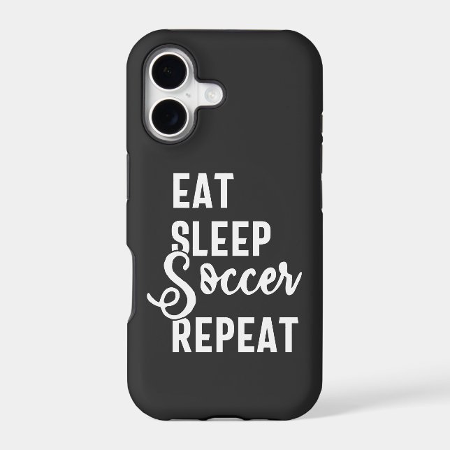 eat sleep soccer repeat iphone case (Back)