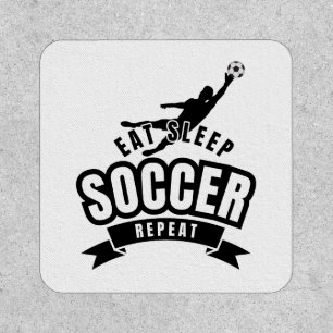 eat sleep soccer repeat patch
