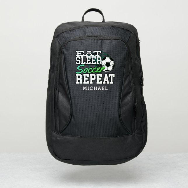 Eat Sleep Soccer Repeat Personalized Sports Game Port Authority® Backpack (Front)