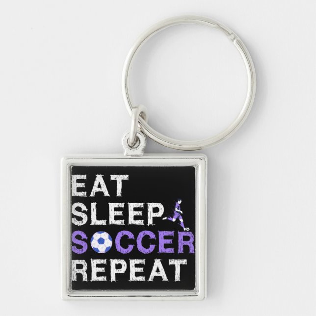 Eat Sleep Soccer Repeat Shirt Cool Sport Player Keychain (Front)