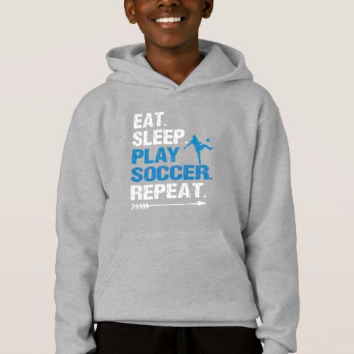 Eat Sleep Soccer Repeat Slogan Funny Grunge Hoodie