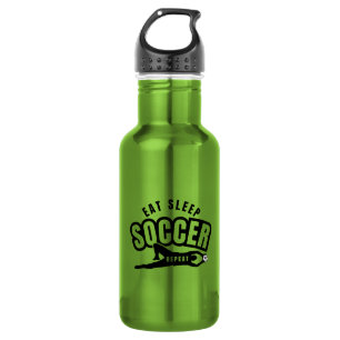 eat sleep soccer repeat stainless steel water bottle