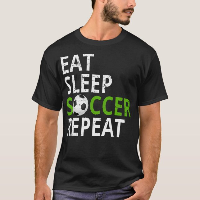 Eat Sleep Soccer Repeat teens  T-Shirt (Front)