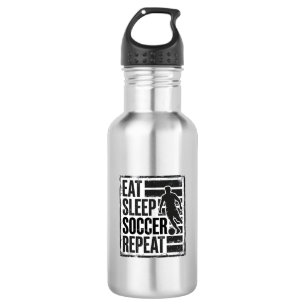 Eat Sleep Soccer Repeat Vintage Player Shirt Desig Stainless Steel Water Bottle