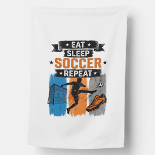 Eat Sleep Soccer Repeat Vintage Soccer Player Shir House Flag
