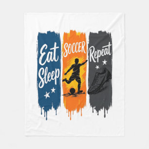 Eat Sleep Soccer Repeat Vintage Soccer Shirt Desig Fleece Blanket