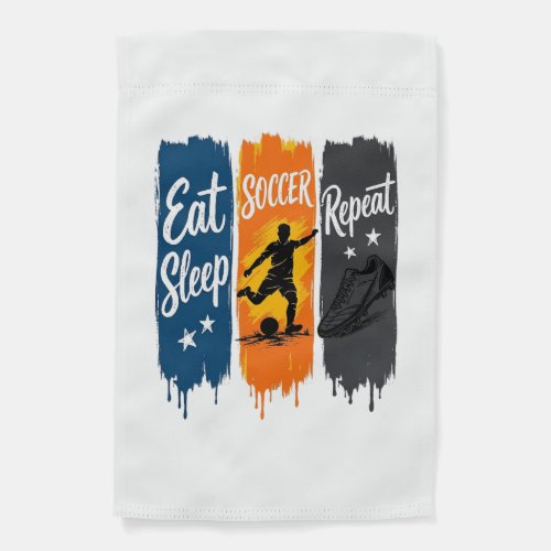 Eat Sleep Soccer Repeat Vintage Soccer Shirt Desig Garden Flag