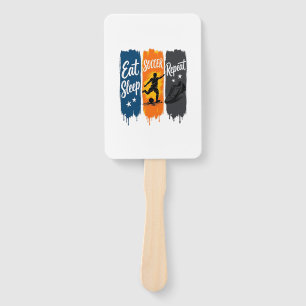 Eat Sleep Soccer Repeat Vintage Soccer Shirt Desig Hand Fan