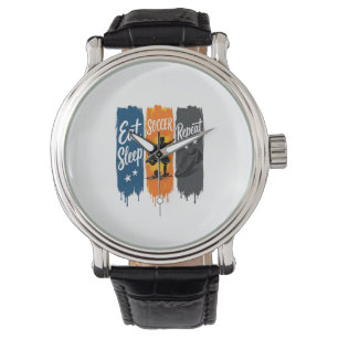 Eat Sleep Soccer Repeat Vintage Soccer Shirt Desig Watch